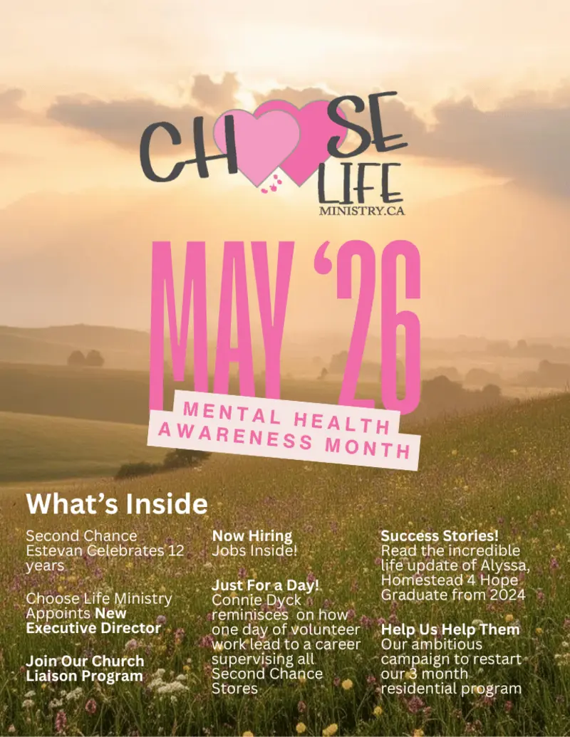 Choose Life Ministry May 2026 newsletter cover
